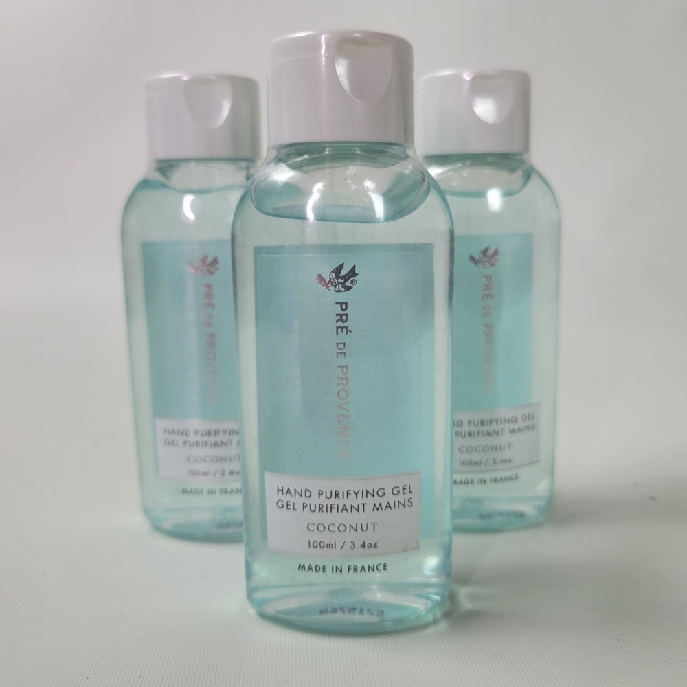 Pre de Provence Coconut Hand Purifying Gel 3.4oz Made in France 3pk